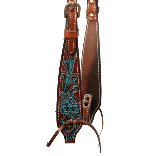 Fort Worth Turquoise Flower One Ear Headstall